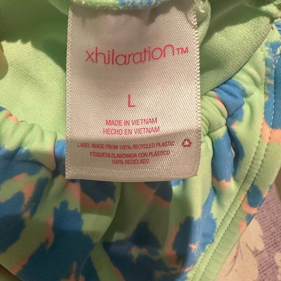 Xhilaration String Bikini Sorbet Green and Blue Animal Print Hot Tub Pool Beach - Picture 6 of 9